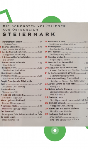 CD Volkslieder „Steiermark“
